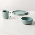 Drift Light Teal Dinner Plates with Reactive Glaze Set of 6