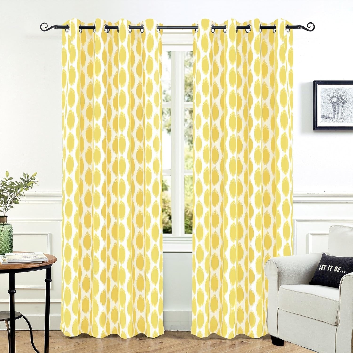 Driftaway Allen Ikat Polka Dot Room Darkening Window Curtain Panel Pair