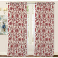 Porch Den Oleson Jacobean Floral Linen Blend Blackout Curtain Panel Pair