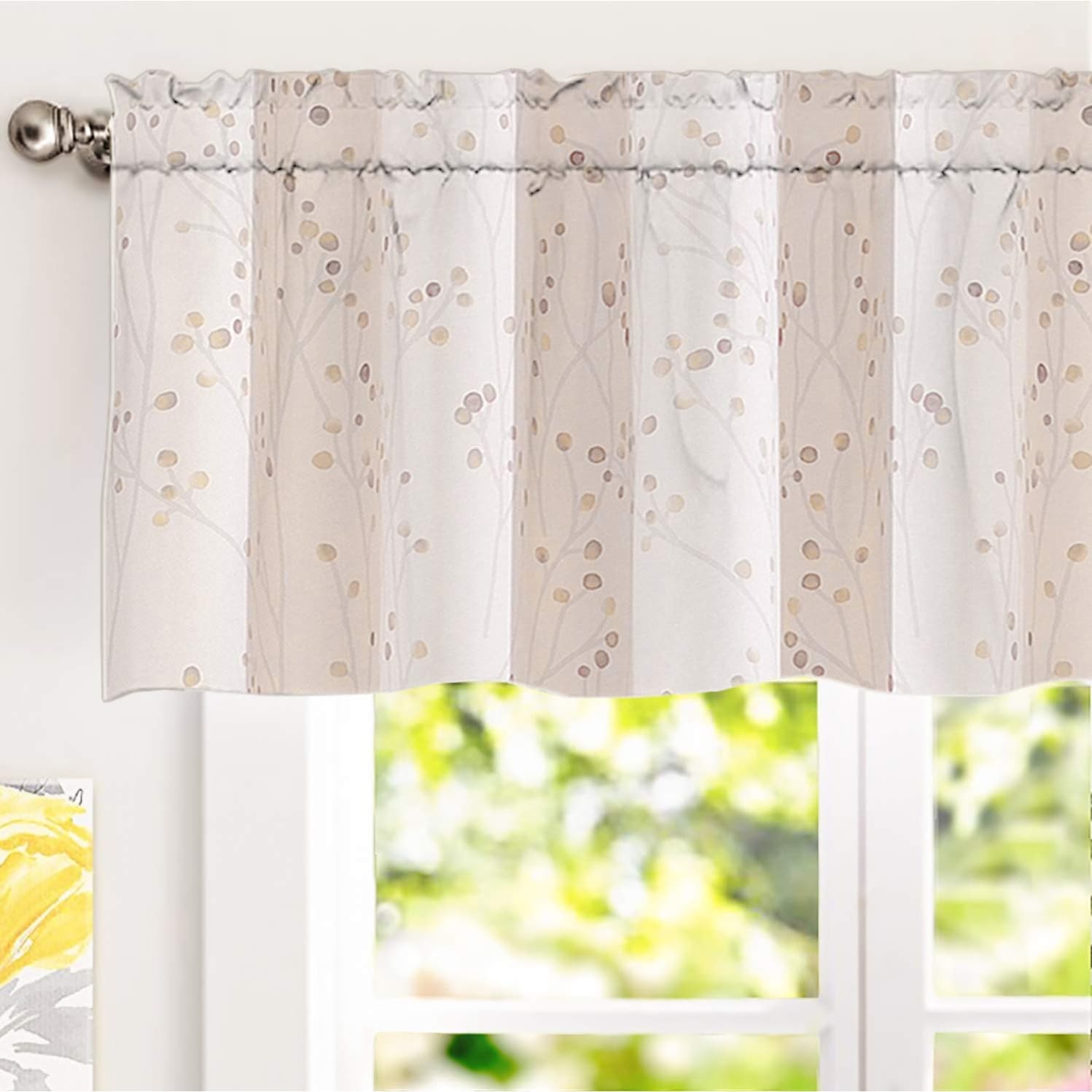 Driftaway Harper Ink Floral Pattern Window Valance