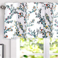 Driftaway Jasmine Watercolor Flower Floral Branch Botanic Lined Thermal Insulated Energy Saving Window Curtain Valance 52 X 18