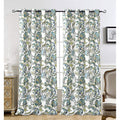 Driftaway Layla Classic America Style Floral Leaves Window Curtain Grommet 2 Panels 52 Width X 84 Length