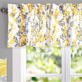 Driftaway Leah Abstract Floral Blossom Ink Painting Thermal Insulated Window Curtain Valance. 52 X 14