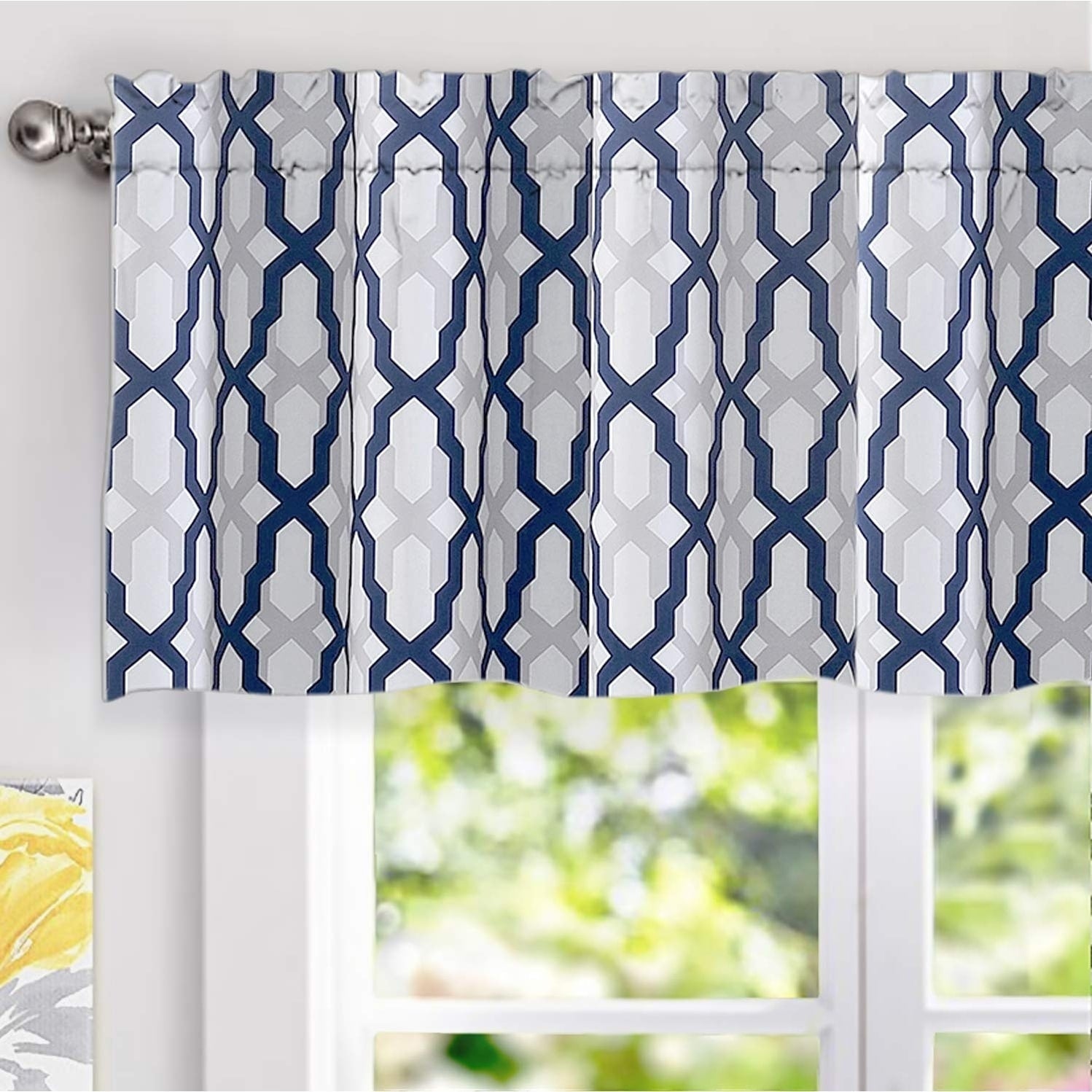 Driftaway Mason Geometric Trellis Pattern Window Curtain Valance