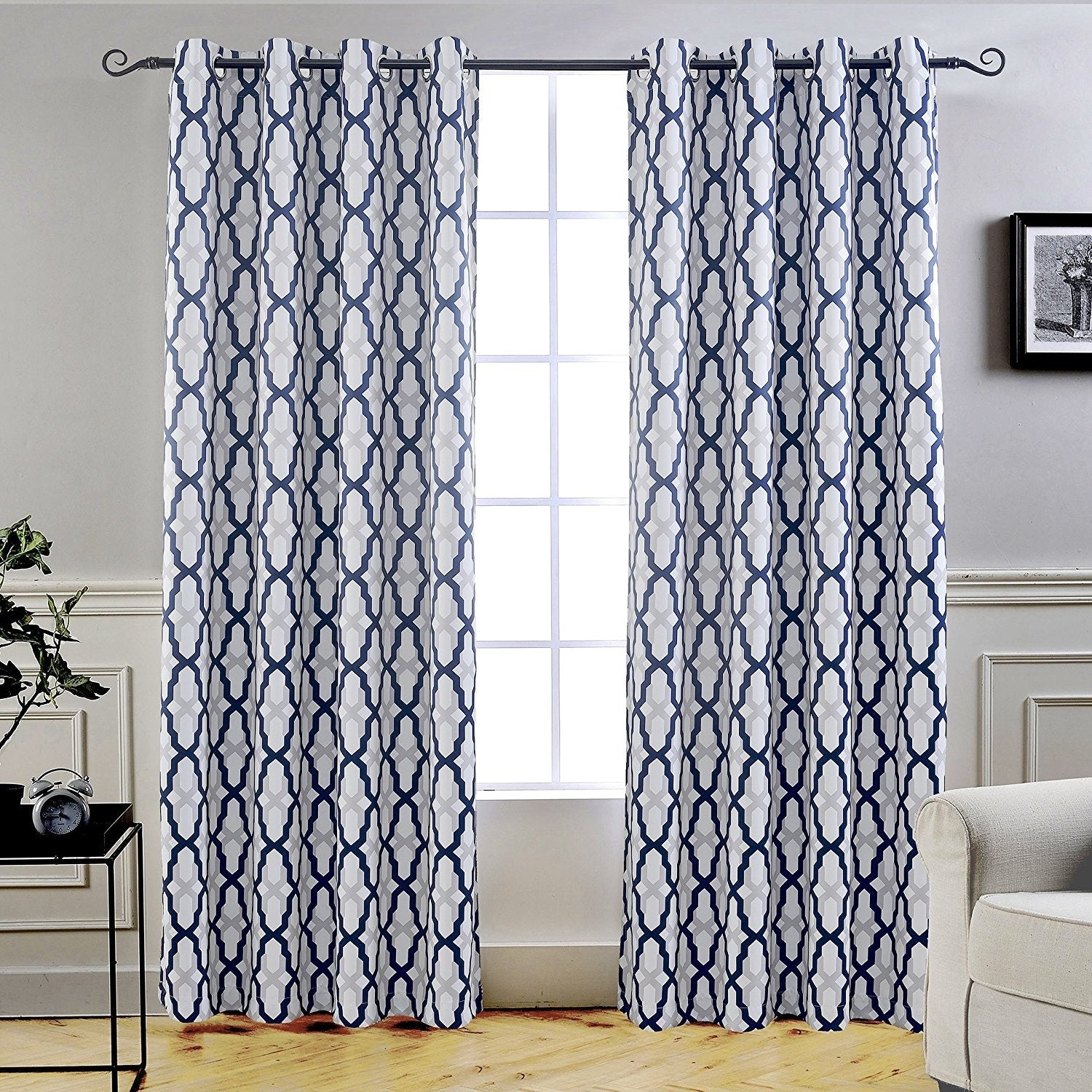 Driftaway Mason Geo Thermal Insulated Blackout Grommet Window Curtain Panel Pair
