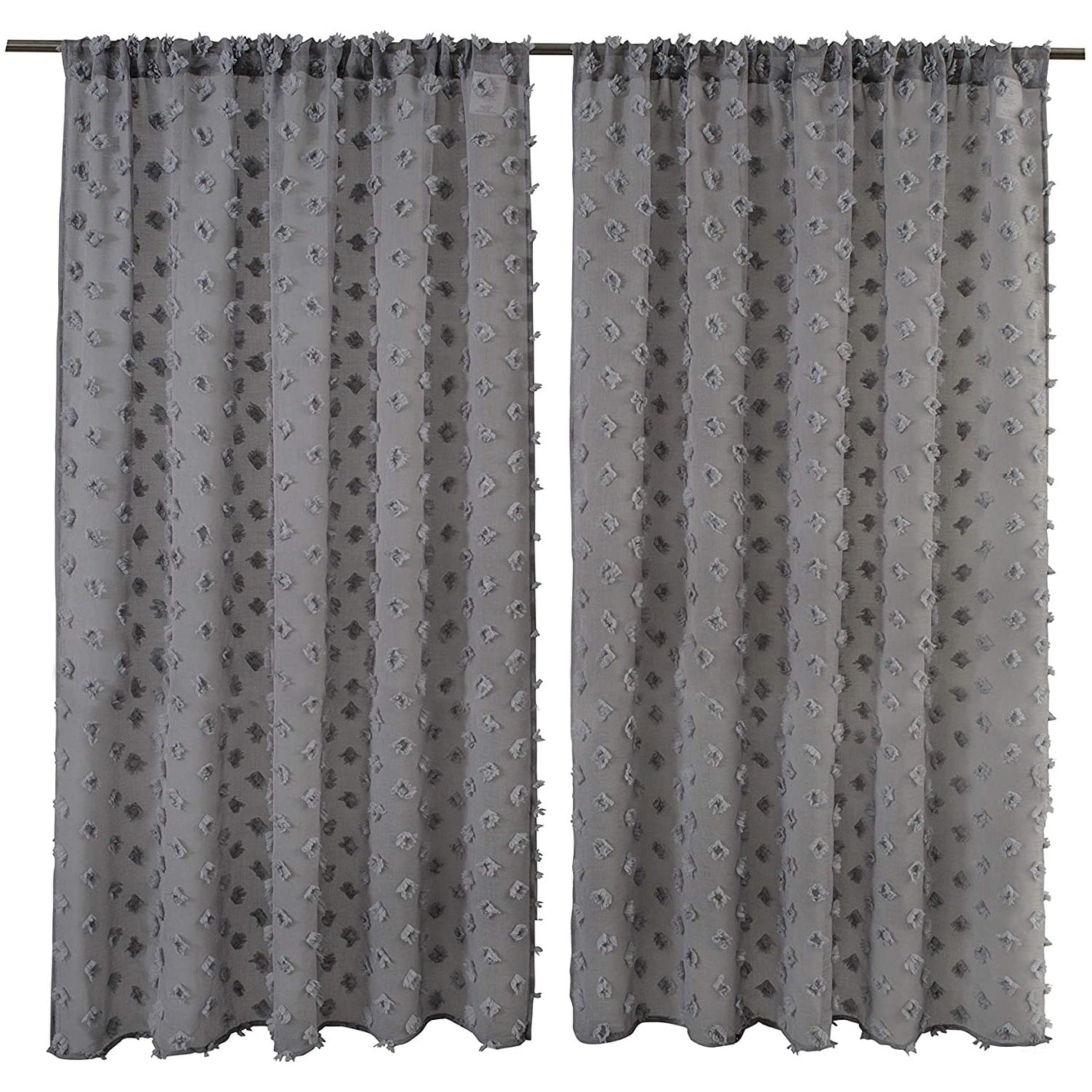 Driftaway Olivia White Voile Chiffon Sheer Window Curtain Panel Pair