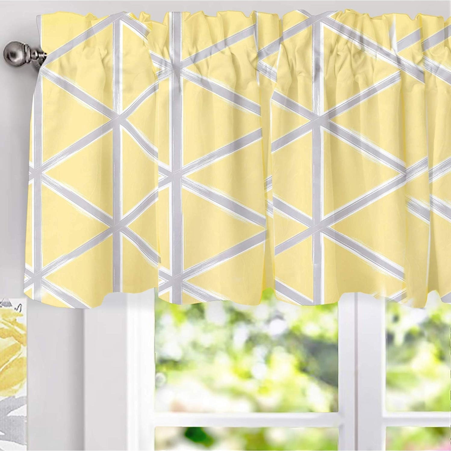 Driftaway Raymond Geometric Pattern Lined Window Valance
