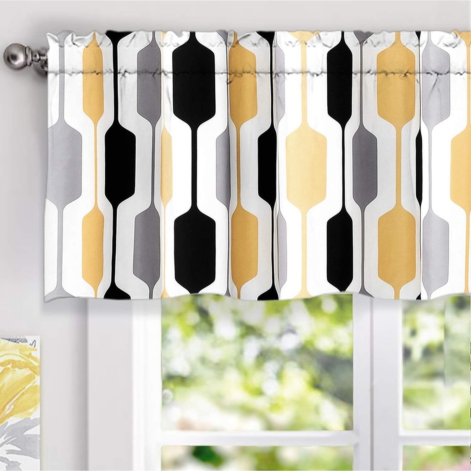 Driftaway Riley Geo Lined Window Curtain Valance