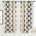 Driftaway Riley Geo Pattern Mid Century Lined Blackout Grommet Window Curtain Panel Pair 52 Width X 84 Length
