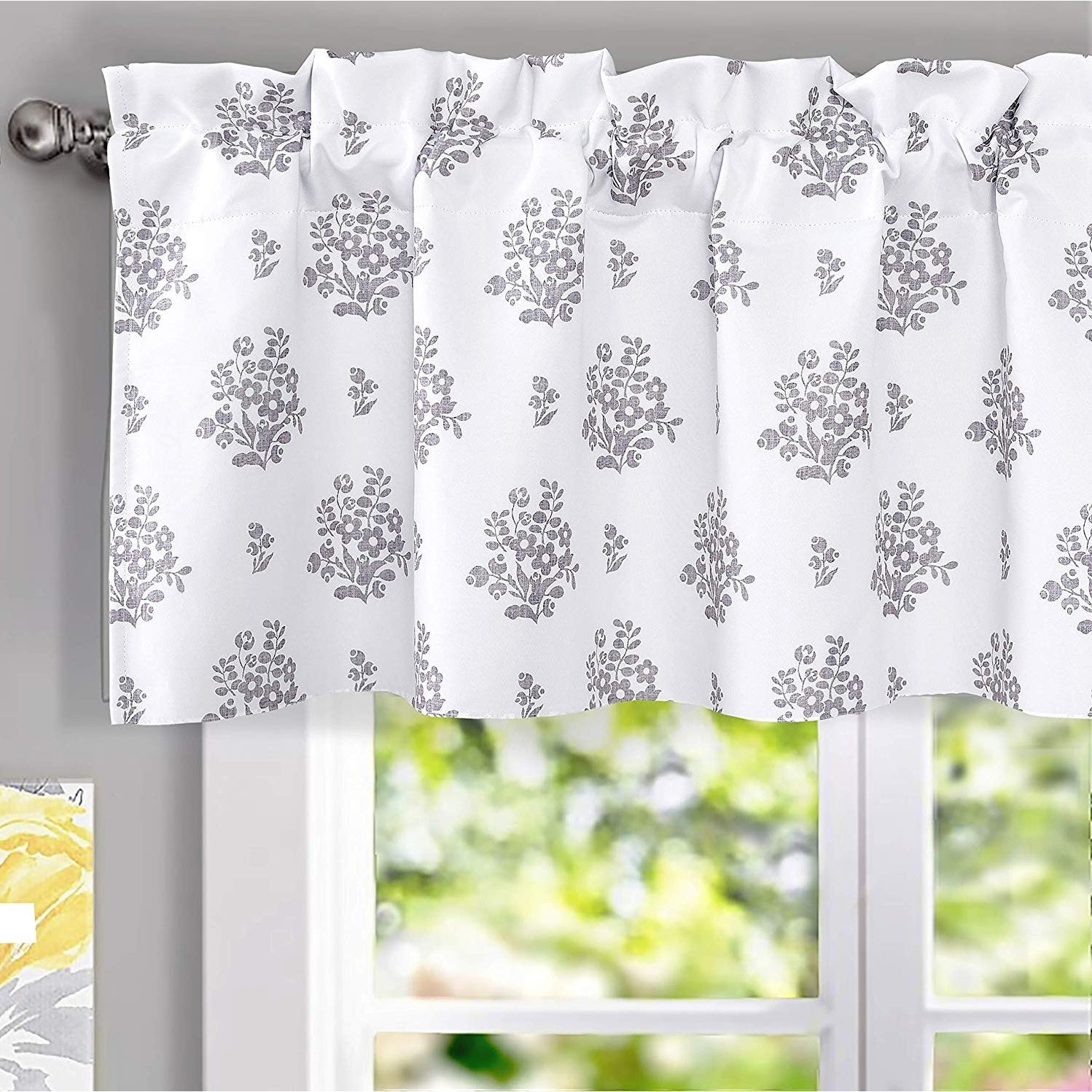 Driftaway Rina Vintage Floral Botanical Pattern Window Curtain Valance 52 Width X 18 Length