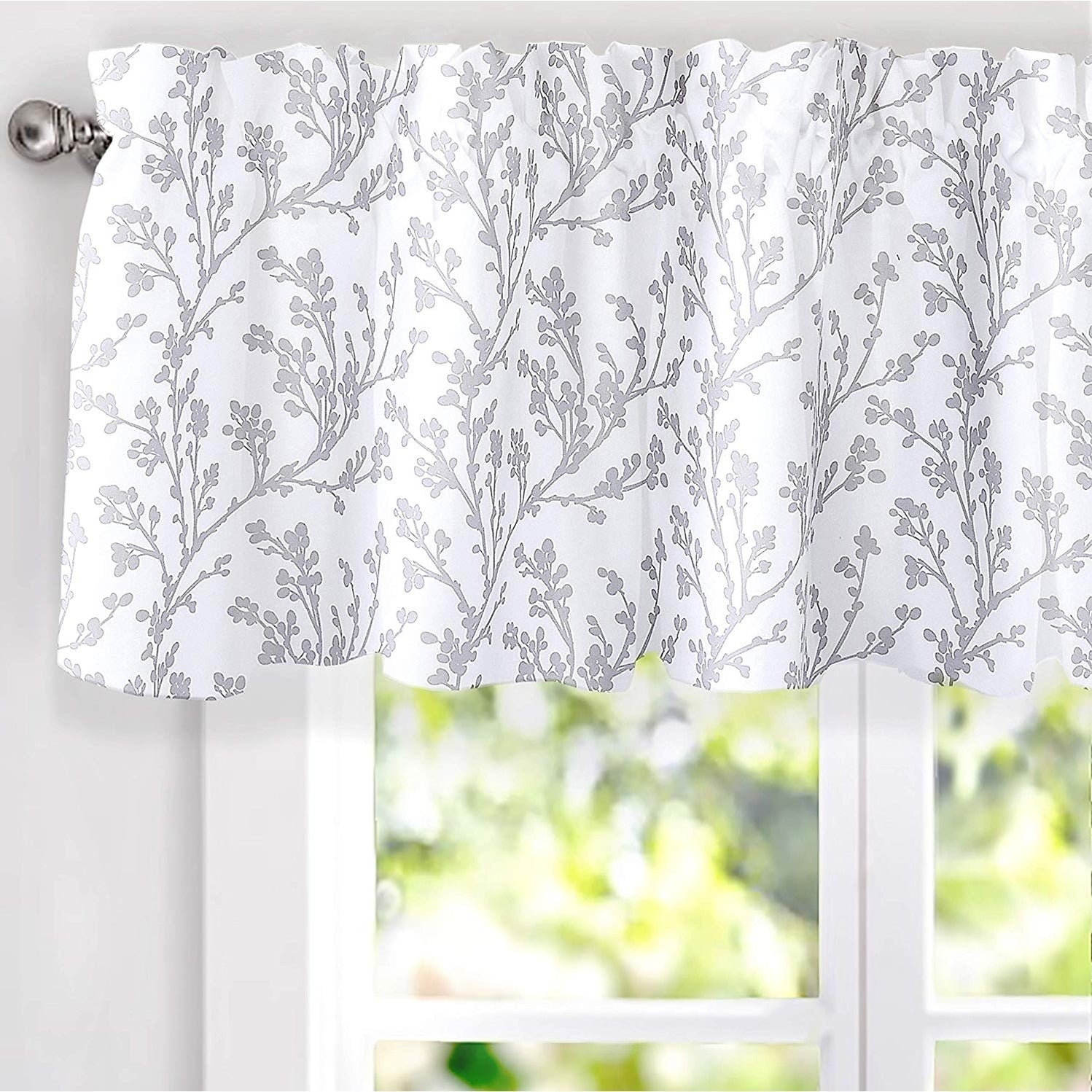 Driftaway Sarah Floral Tree Branch Pattern Blackout Window Curtain Valance 52 Width X 18 Length
