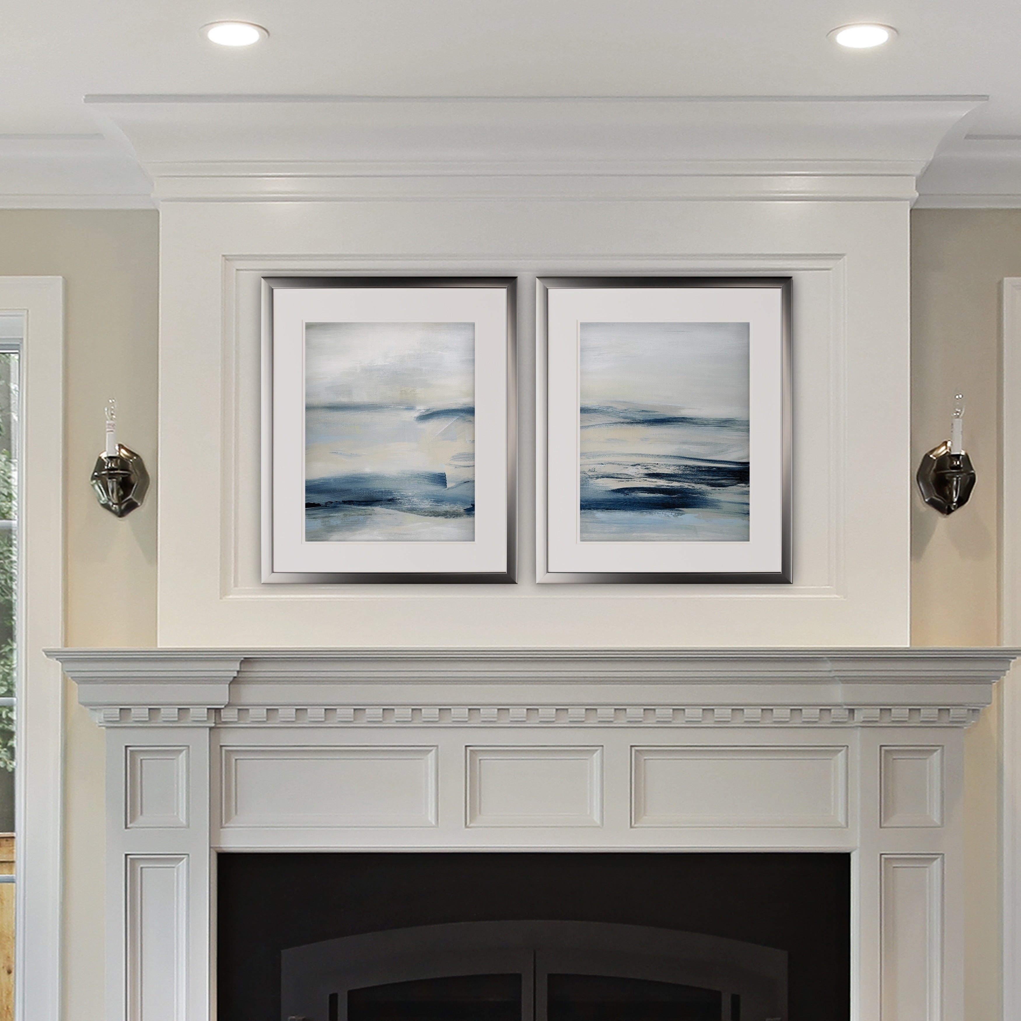 Drifting Tides 2 Piece Set Silver Frame