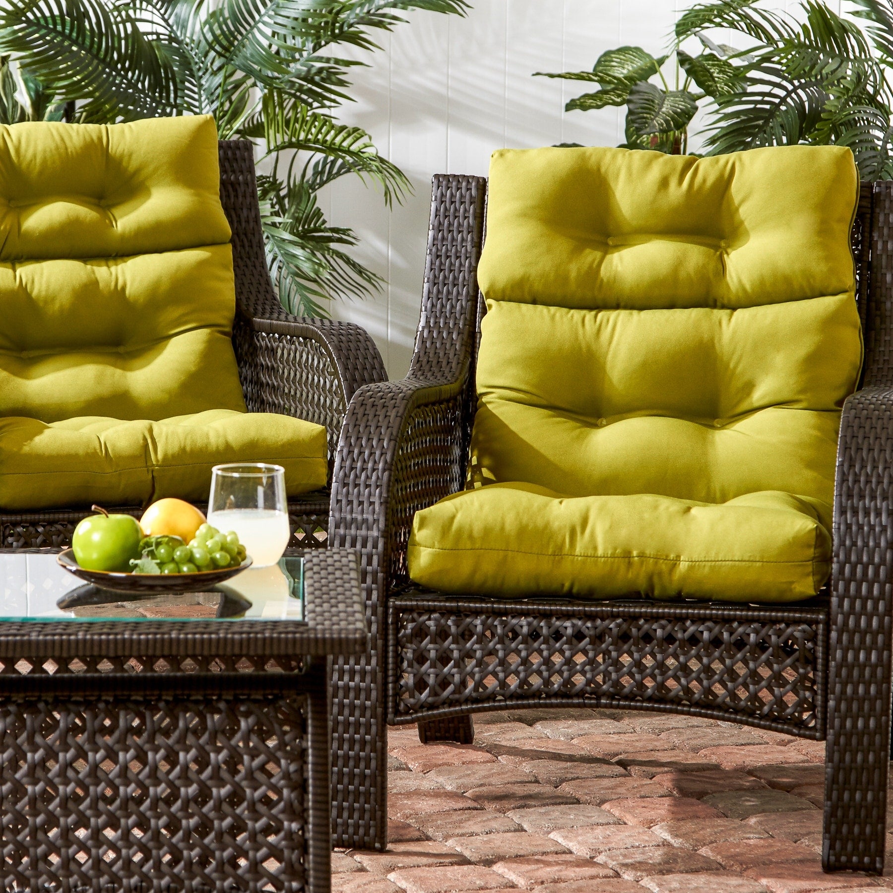 Havenside Home Driftwood Outdoor All Weather High Back Chair Cushions Set Of 2