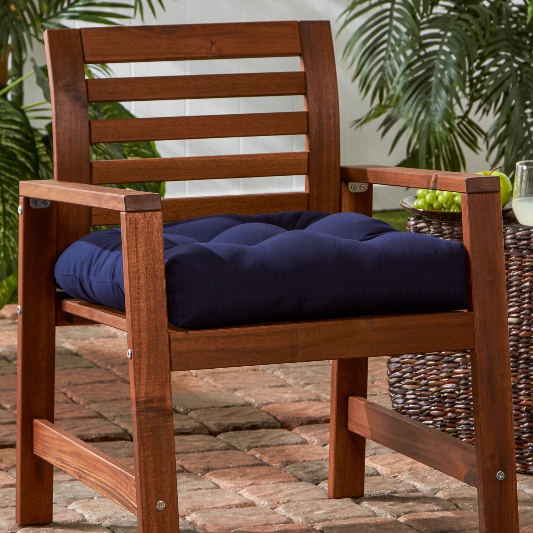 Havenside Home Driftwood Sunbrella Tufted 20 Inch Outdoor Chair Cushion