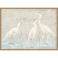 Driftwood Waterbirds No. 2 By June Erica Vess Framed Canvas Wall Art Print
