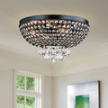 Drimil Antique Bronze Crystal Ceiling Lamp