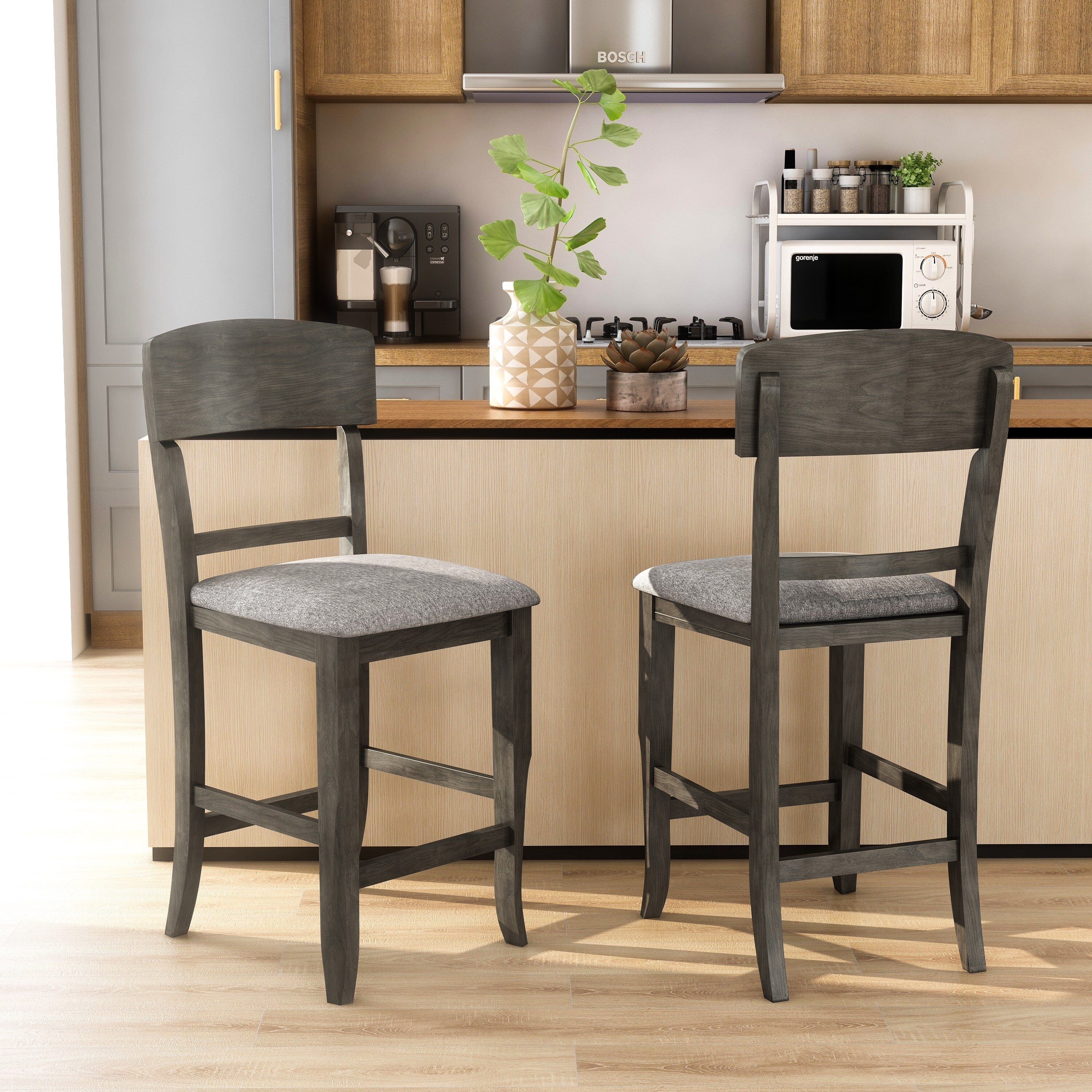Furniture Of America Drov Transitional Counter Height Chair Set Of 2