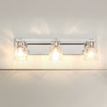 Dryden 24 Inch 3 Light Polished Nickel Vanity Light With Clear Ribbed Glass Shades