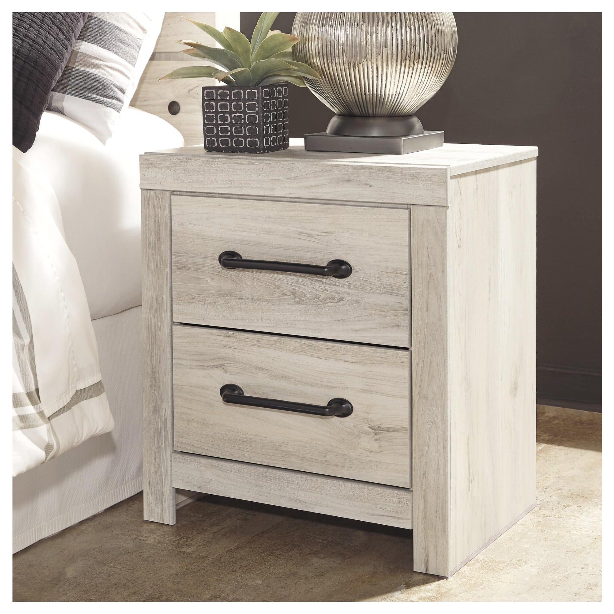Drystan Two Drawer Night Stand Casual Style Multi
