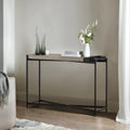 Dua Grey Concrete Console Table With Antique Brass