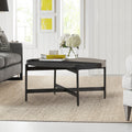 Dua Grey Concrete And Antique Brass Coffee Table