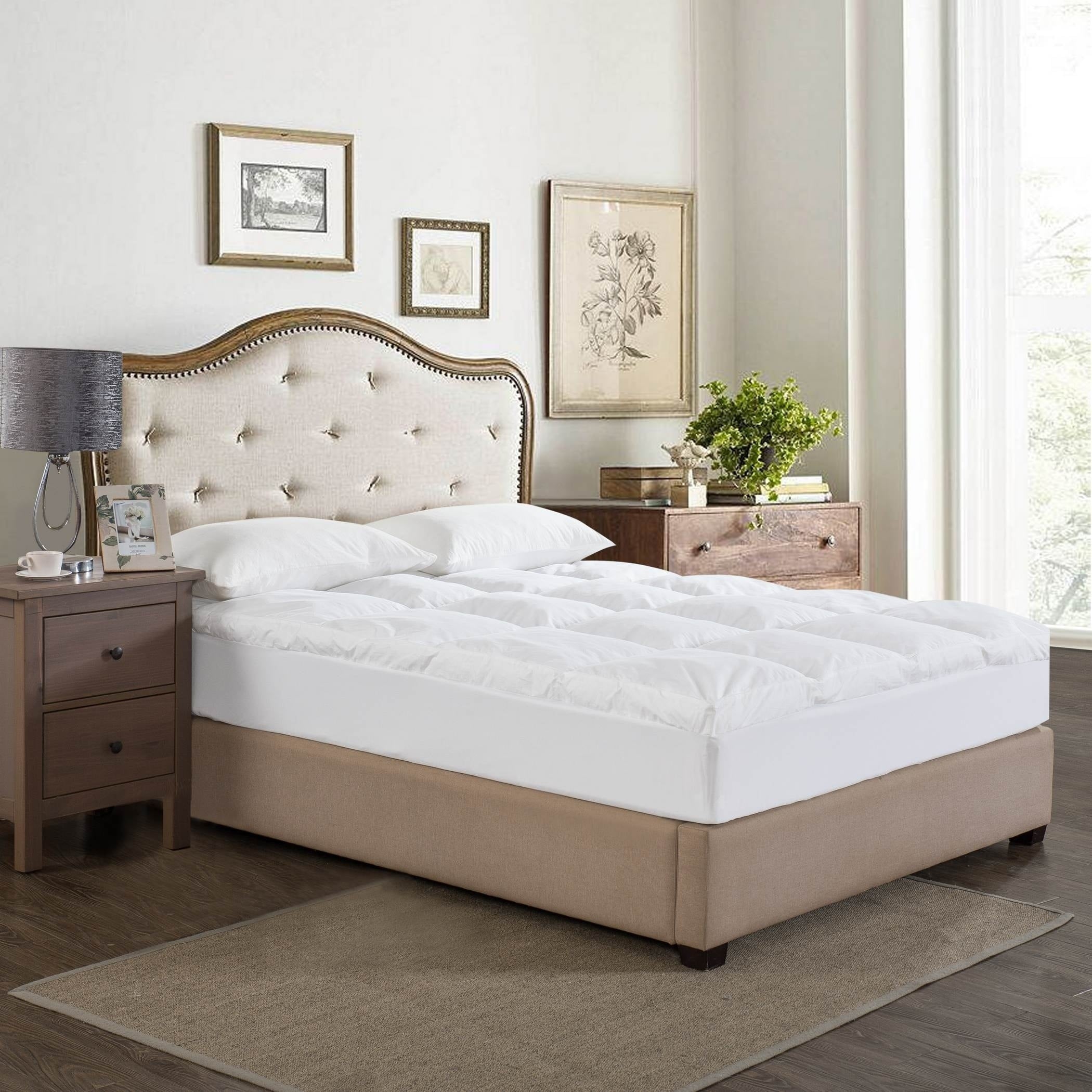 Dual Chamber Down Alternative Nano Feather Mattress Topper White