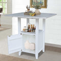Dual Drop Leaf Bistro Table Bar Height With Storage Unfinished