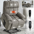 Dual Motor Power Lift Recliner Chair With Heat Massage Cup Holders