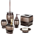 Dublin 6 Piece Bathroom Accessories Set Brown
