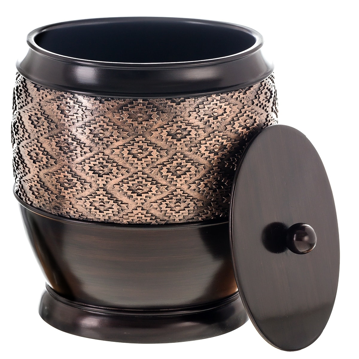 Dublin Small Trash Can With Lid Brown