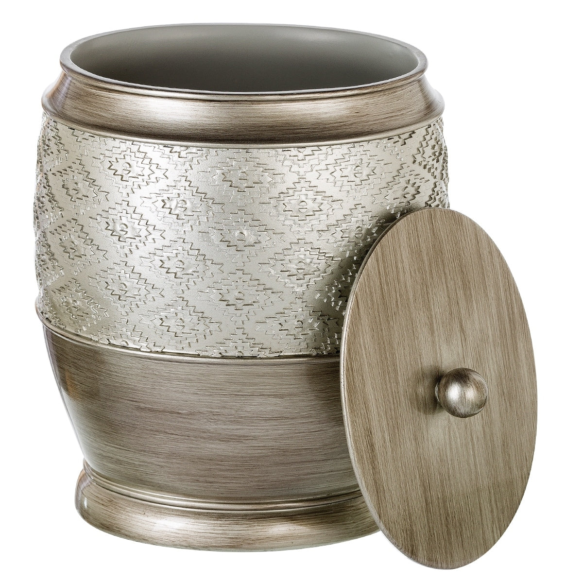 Dublin Small Trash Can With Lid Brushed Silver