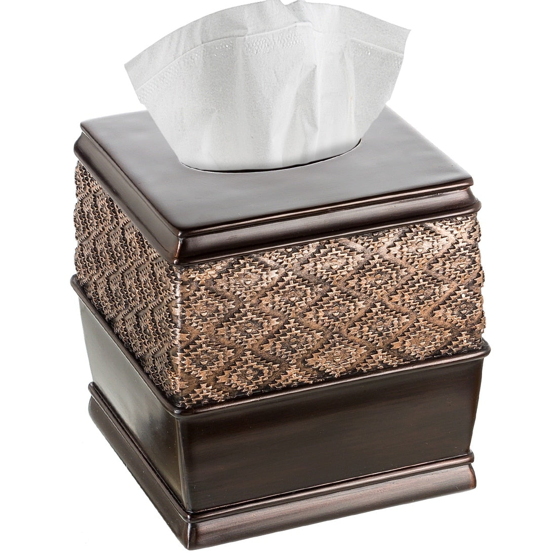 Dublin Square Tissue Box Cover Brown