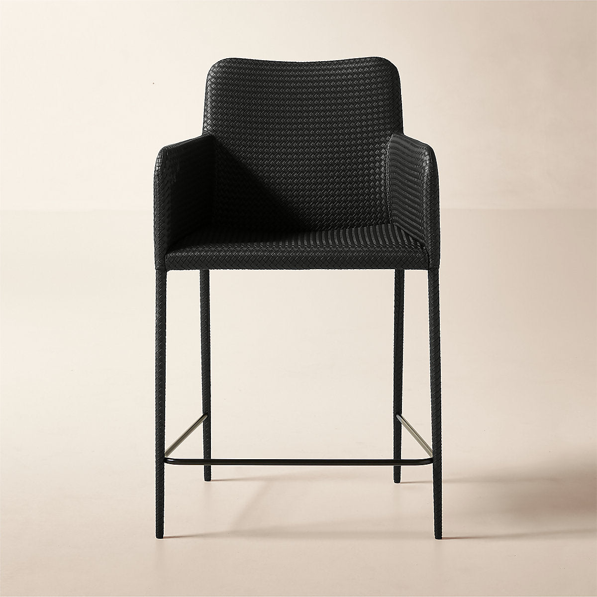 Duke Black Vegan Leather Armless Dining Chair