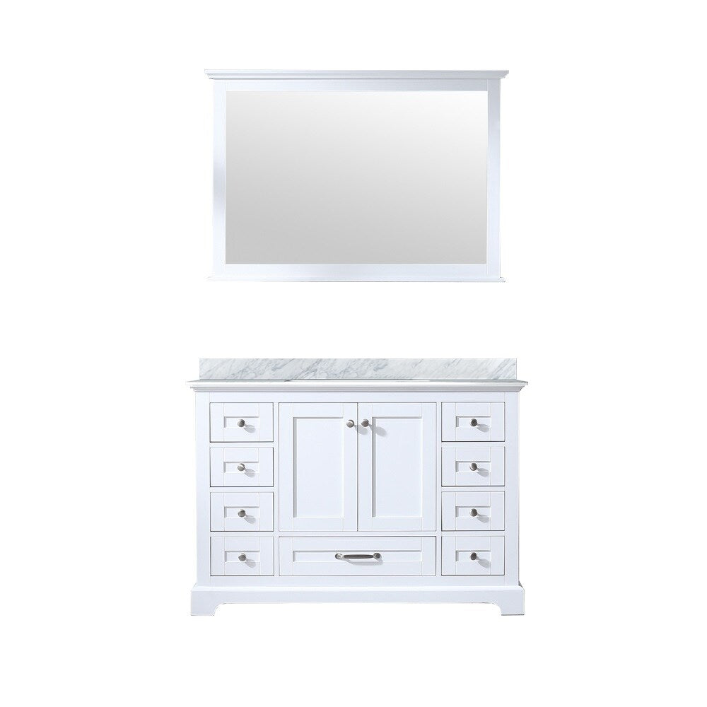 Dukes 48 Single Vanity Carrara Marble Top Square Sink 46 Mirror