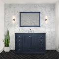 Dukes 48 Single Vanity Marble Top Square Sink 46 Mirror W Faucet