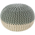 Dulce Modern Knitted Two Toned 20 Inch Round Pouf