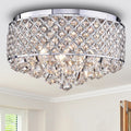 Dumitru Chrome 4 Light Flushmount With Crystal Shade