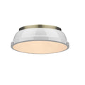 Duncan 14 Flush Mount In Aged Brass With A White Shade
