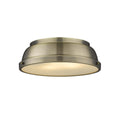 Duncan 14 Inch Flush Mount In Aged Brass With An Aged Brass Shade