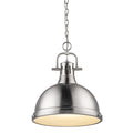 Duncan Pewter Steel 1 Light Pendant With Chain