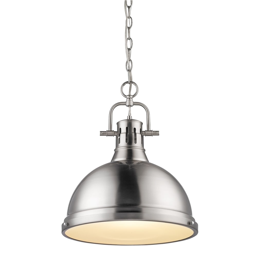 Duncan Pewter Steel 1 Light Pendant With Chain
