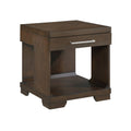 Duny Side End Table 24 Inch Top 1 Drawer With Handle Espresso Brown