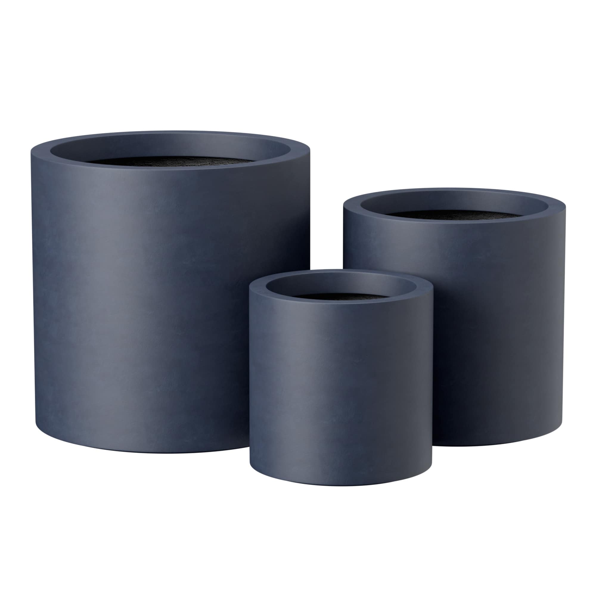 Durable Round Concrete Planter Set 3 Pack Sturdy Weather Resistant For For Outdoor Indoor Use