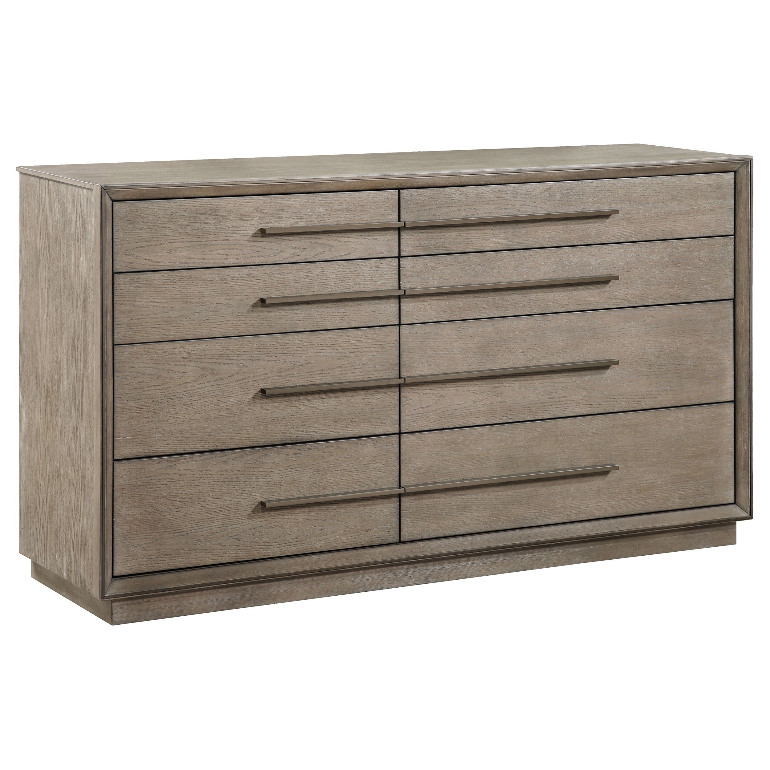 Durango 8 Drawer Dresser And Mirror Taupe Oak