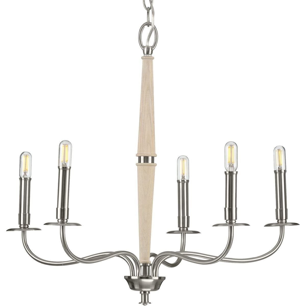 Durrell Collection Five Light Brushed Nickel Chandelier 12.5 X 30 X 13