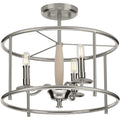 Durrell Collection Brushed Nickel Semi Flush Convertible 18 X 19 X 19