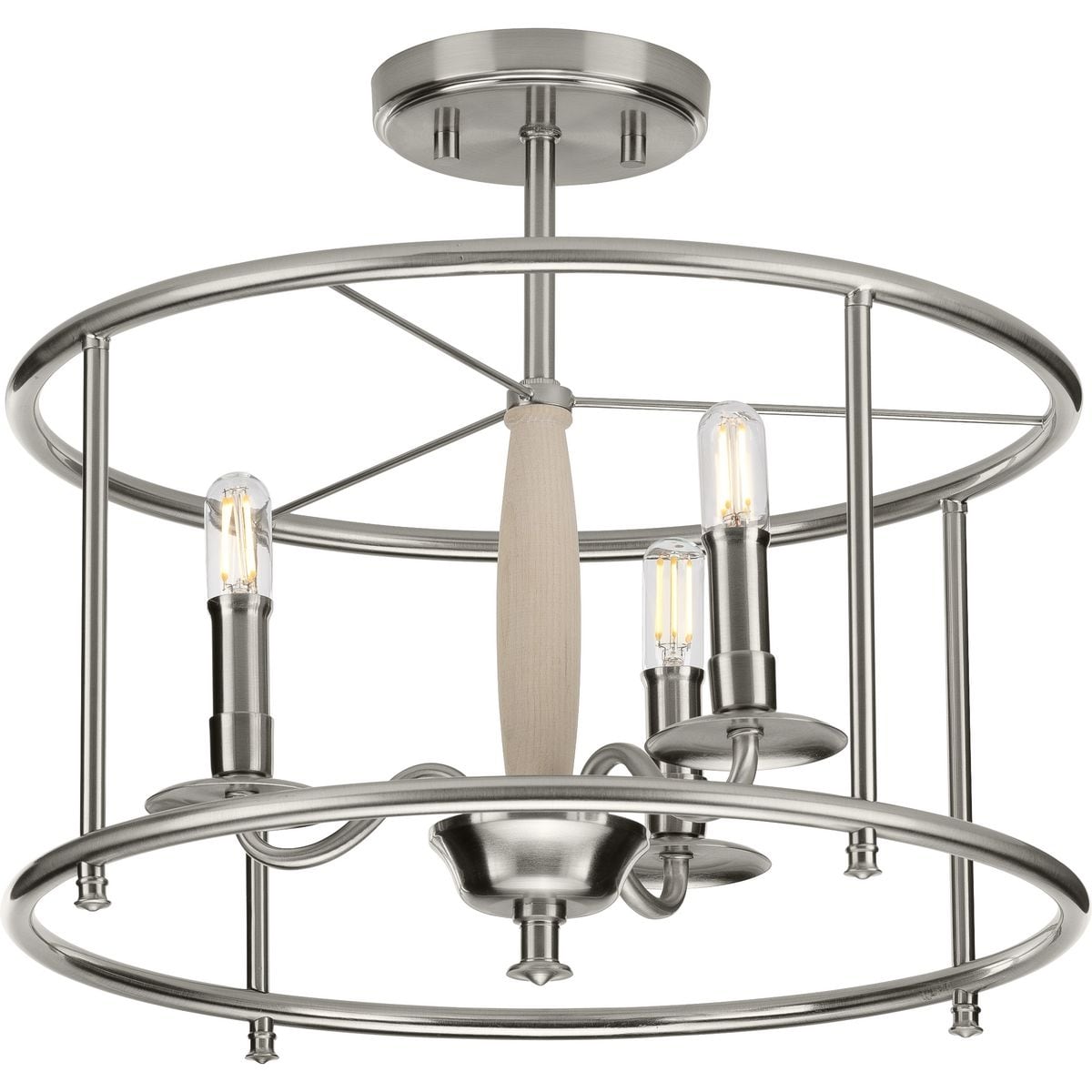 Durrell Collection Brushed Nickel Semi Flush Convertible 18 X 19 X 19