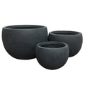 Durx Litecrete Lightweight Concrete Bowl Granite Planter Set Of 3 19.7X19.7X13