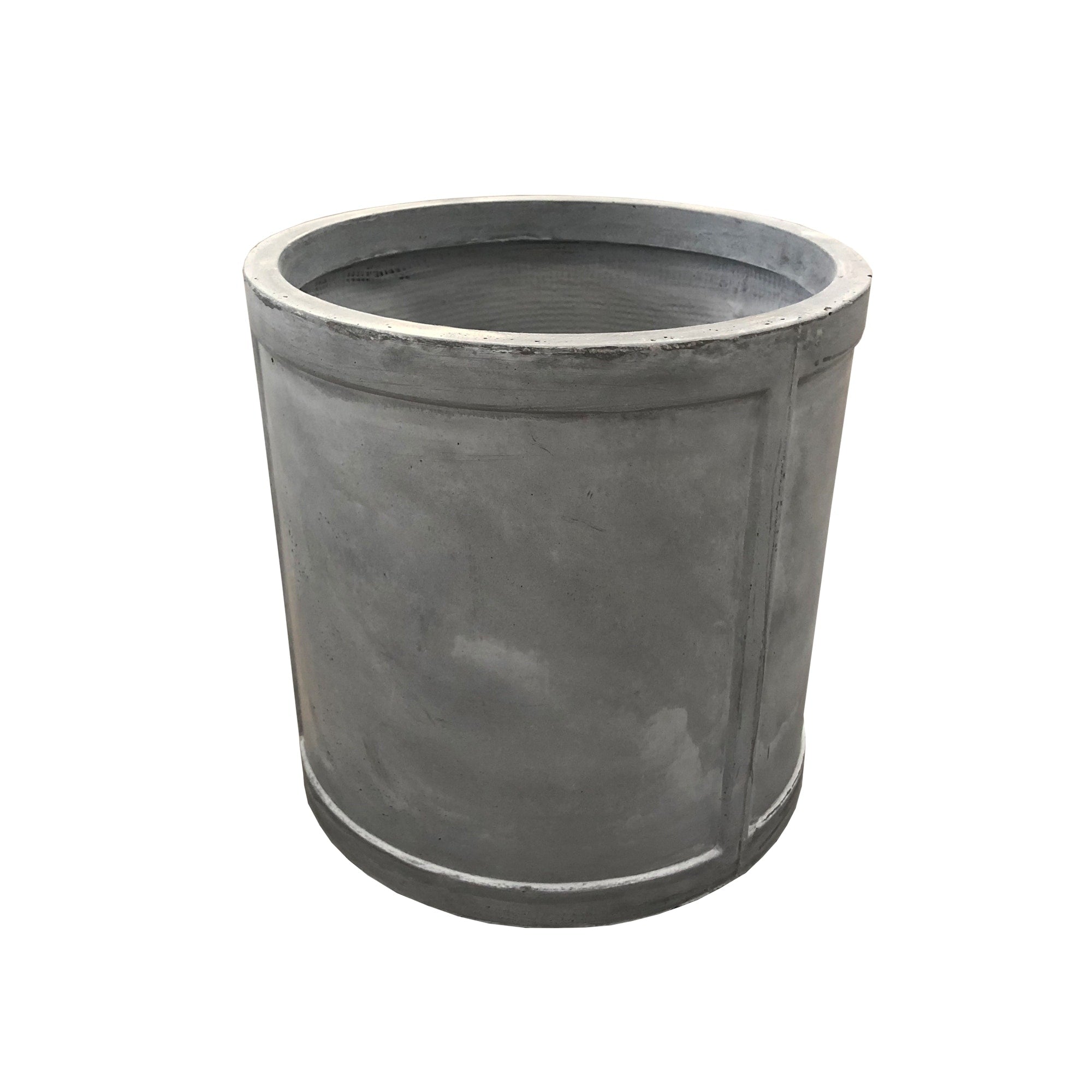 Durx Litecrete Lightweight Concrete Drum Light Grey Planter Medium 15X15X15