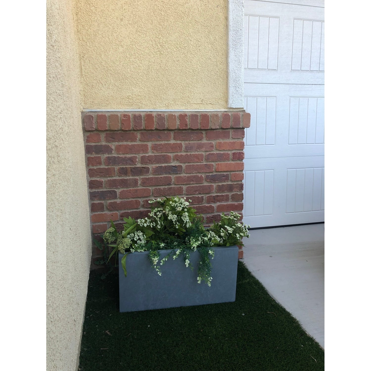 Durx Litecrete Lightweight Concrete Modern Long Cement Color Low Planter Small 23.2X11.8X12